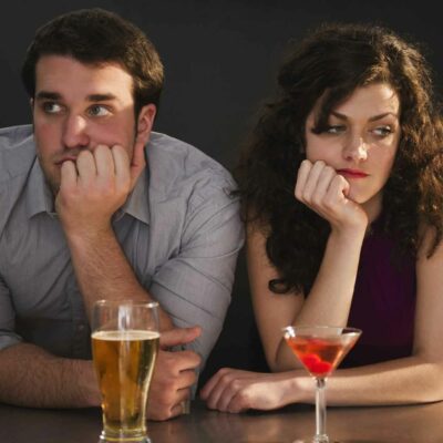 Two people are having a bad date
